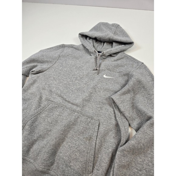 Nike Hoodie Mens Medium Gray Club Fleece Pullover Sweatshirt Swoosh Logo - Picture 2 of 12